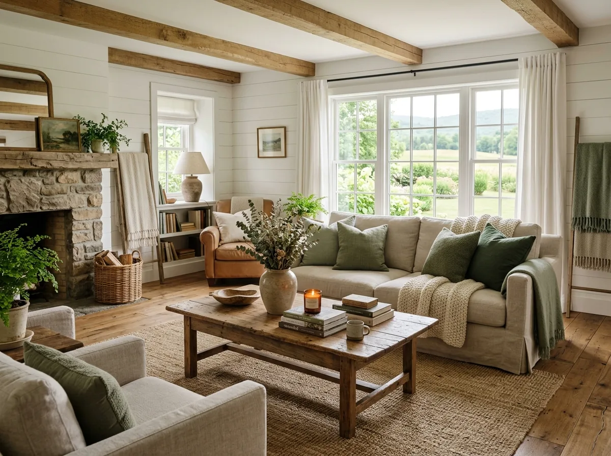 Cozy Living Room Green Touches for 10 rustic farmhouse st. patrick's day decor ideas